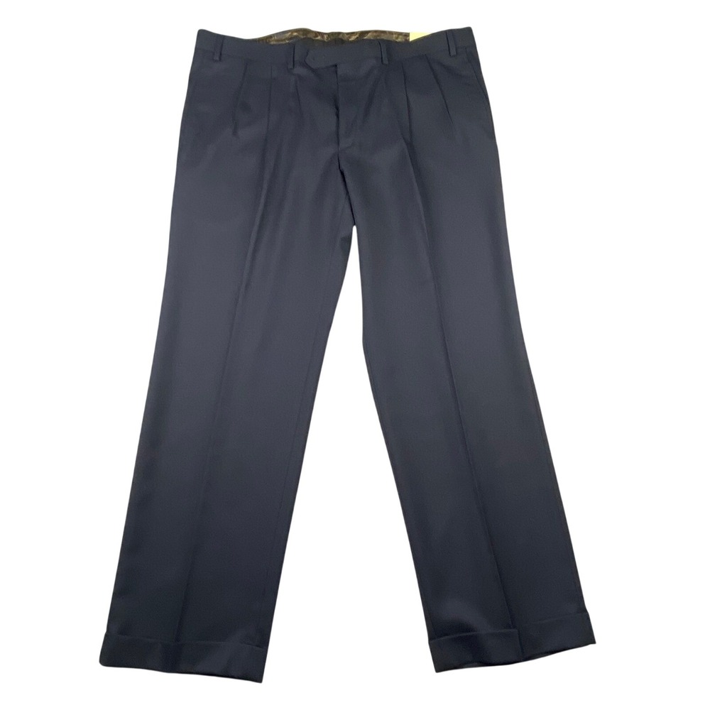 Lauren Ralph Lauren Mens Pleated Dress Pants Blue 40W x 30L Cuffed NEW NWT